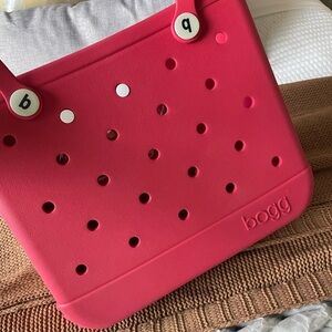 BOGG BAG - Medium Tote Bag (Off to the Races, Red, White Buttons)